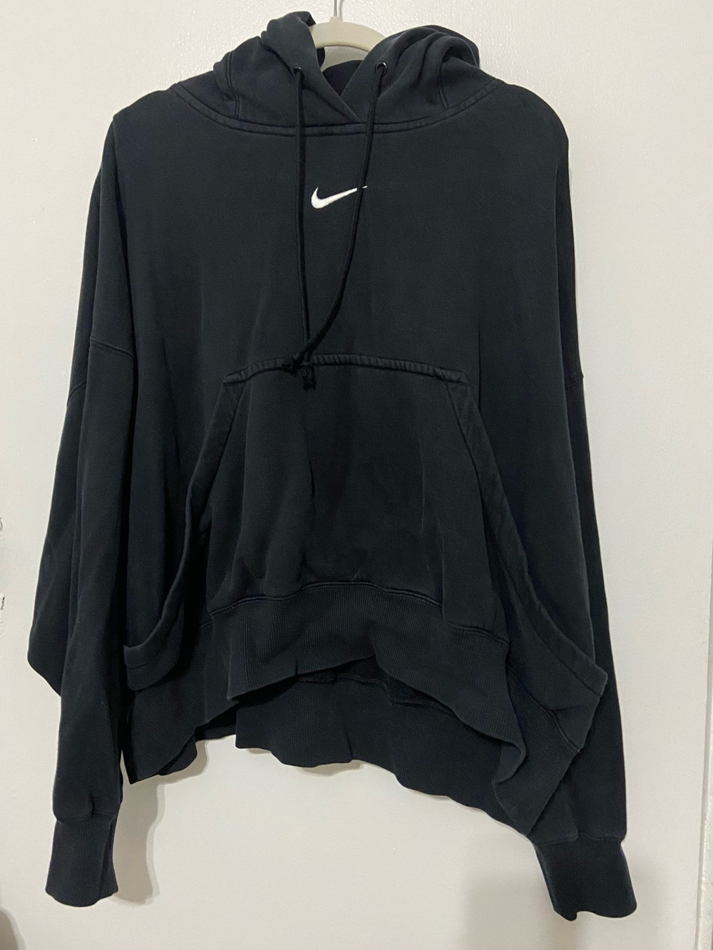 Nike Black Pullover Hoodie with White Swoosh - Women's